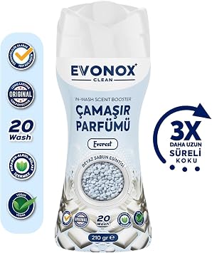 Evonox Clean Granül Çamaşır Parfümü & Çamaşır Yumuşatıcı Everest Beyaz Sabun Esintisi 210 gr