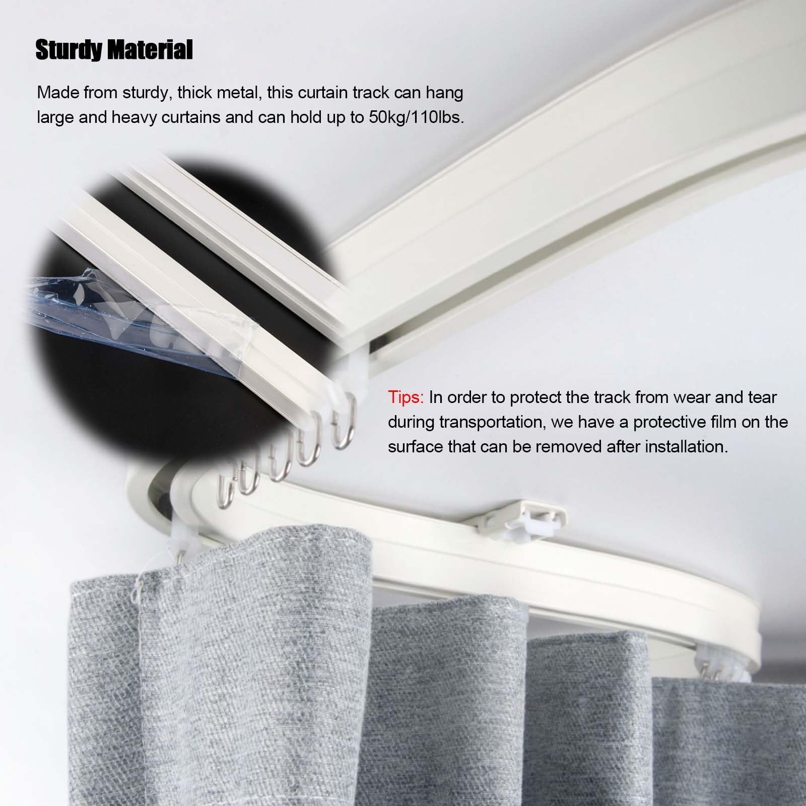 Binario Flessibile Per Tende - Pieghevole, Montaggio A Soffitto, Bianco, 100 Cm - Foto 7