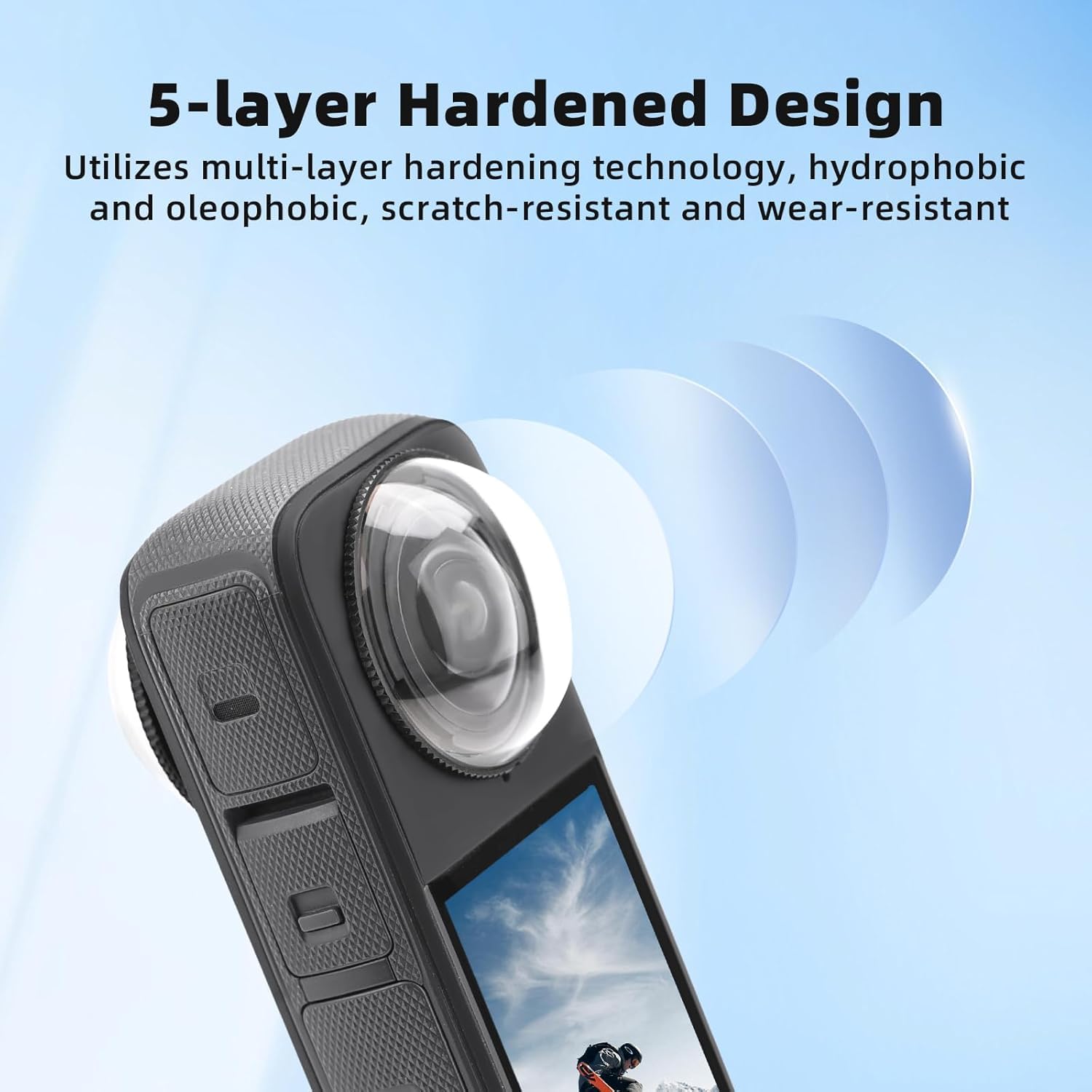DA-GODO Dual Lens Protector for Insta360 One X4 (2Pcs) – Tempered Glass Sticky Lens Cover, Anti-Scratch, Dustproof Protective Guard for Action Camera Accessories (X4-LG-2PC) 4