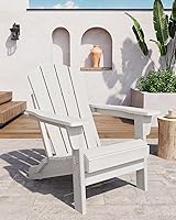 Vista 9 de Sillas Adirondack plegables, silla Adirondack plegable de capacidad de 380 libras, material de HDPE, textura de madera natural, sillas para hoguera