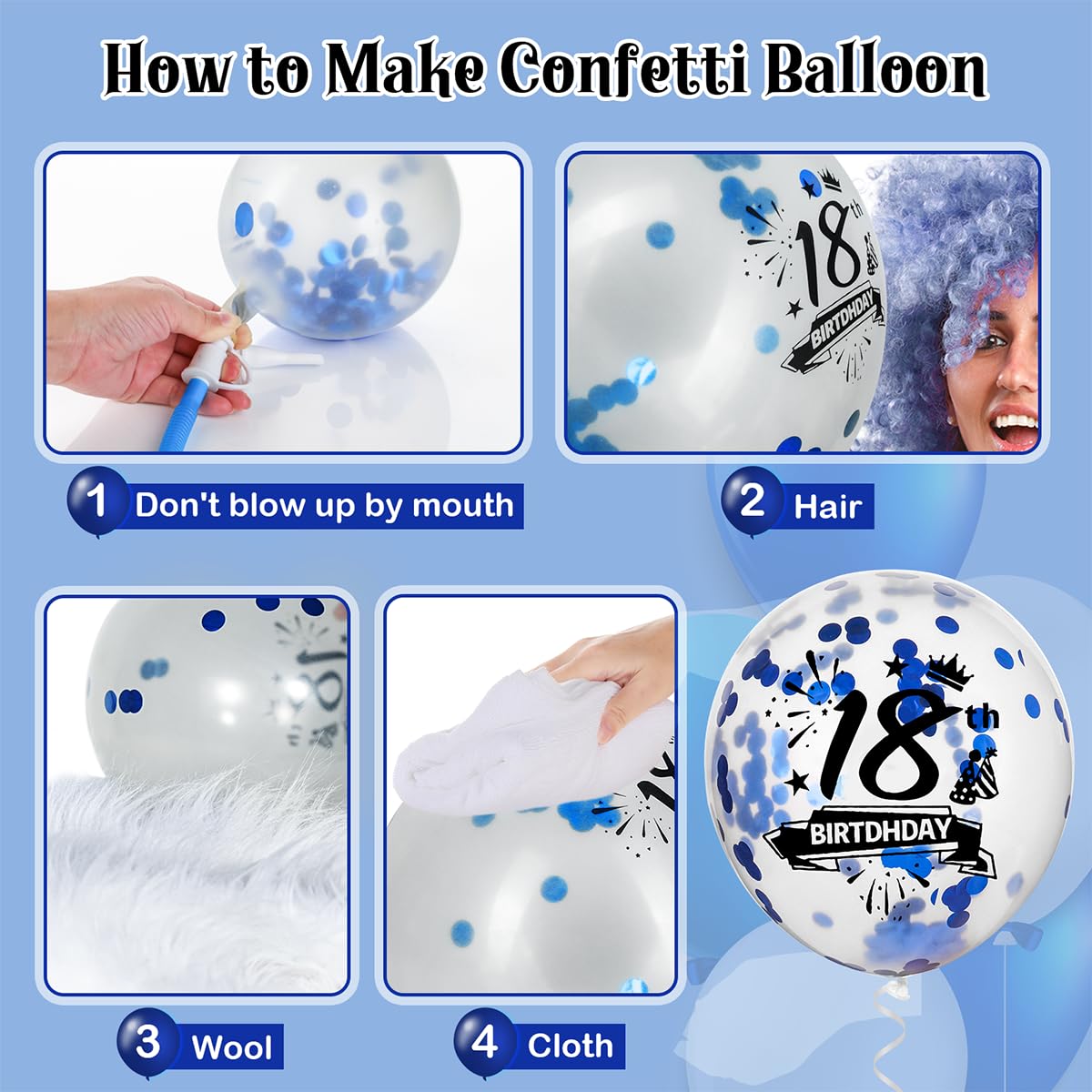 50. Geburtstag Deko Set In Marineblau – Komplettset Mit Ballons, Girlande & Torten-Deko Für Männer & Frauen