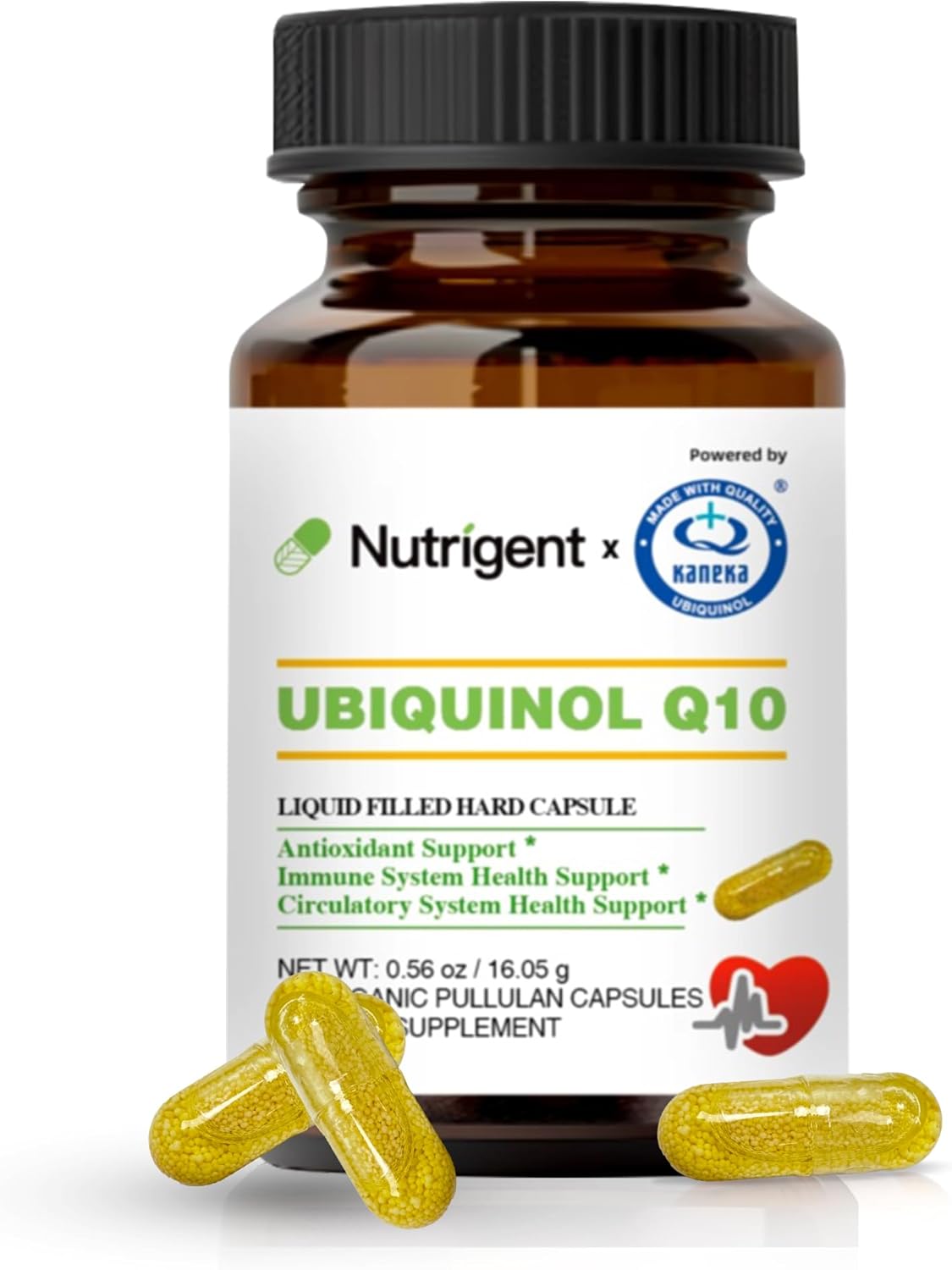 Ubiquinol 75mg CoQ10, High Absorption, Water and Fat Soluble Natural Supplement Form of Coenzyme Q10, Antioxidant for Heart Health & Energy Production, 30 Capsules