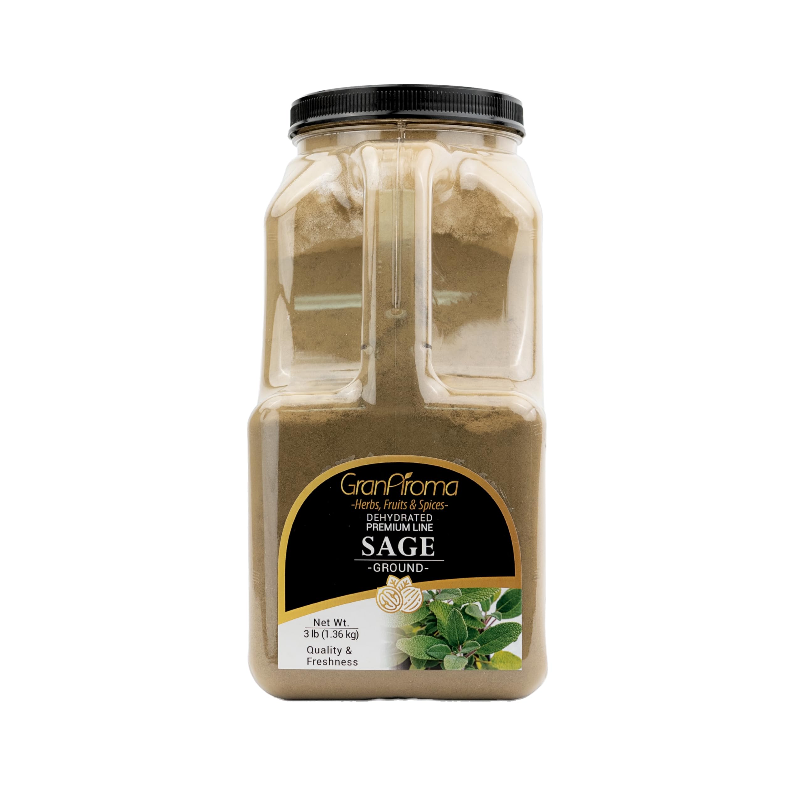 GranAroma Ground Sage, Earthy Flavor, Soups & Sauces, Versatile Herb (48 Ounce)