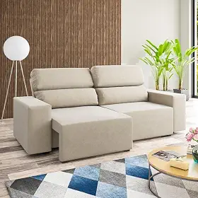 Sofá Retrátil e Reclinável 3 Lugares 200cm Lion Viero Estofados