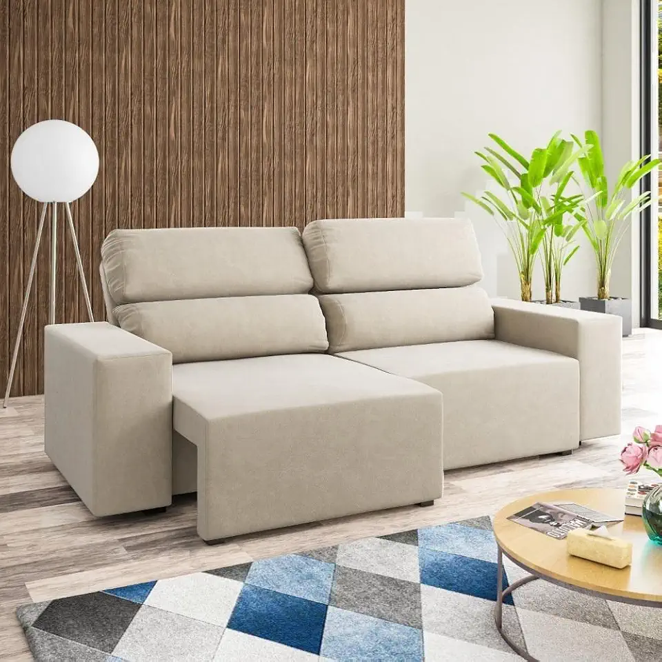 Sofá Retrátil e Reclinável 3 Lugares 200cm Lion Viero Estofados