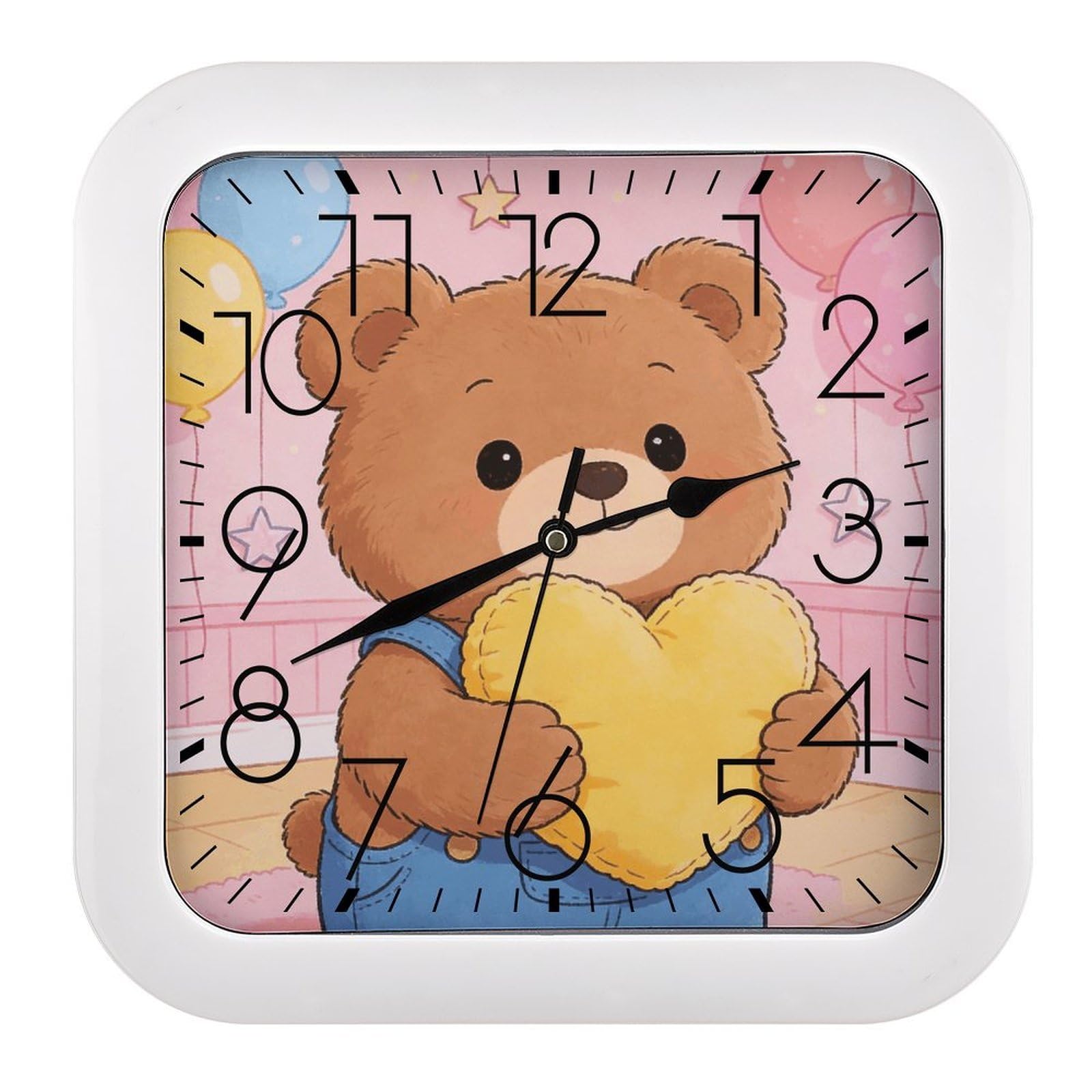 Horloge murale carrée sans tic-tac résolvant le bruit nocturne dans la chambre