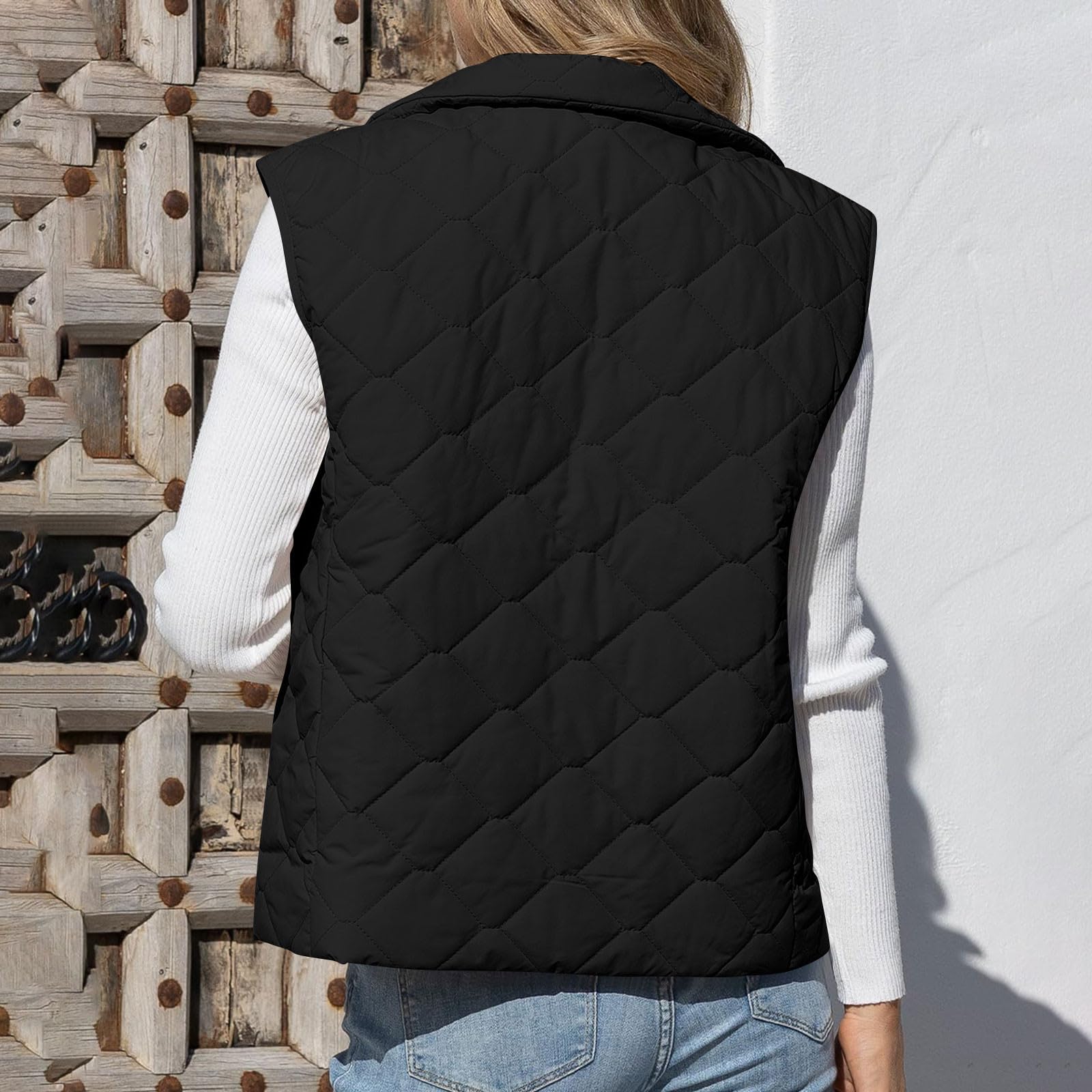 Gilet Femme Sans Manche Doublure Polaire Manteau Femme Hiver Chic Veste De Saison Avec Poche Zippé Doudoune Matelassé Sans Manches Blouson Couleur Unie Loisirs Manteaux Polaire Chaud 2025