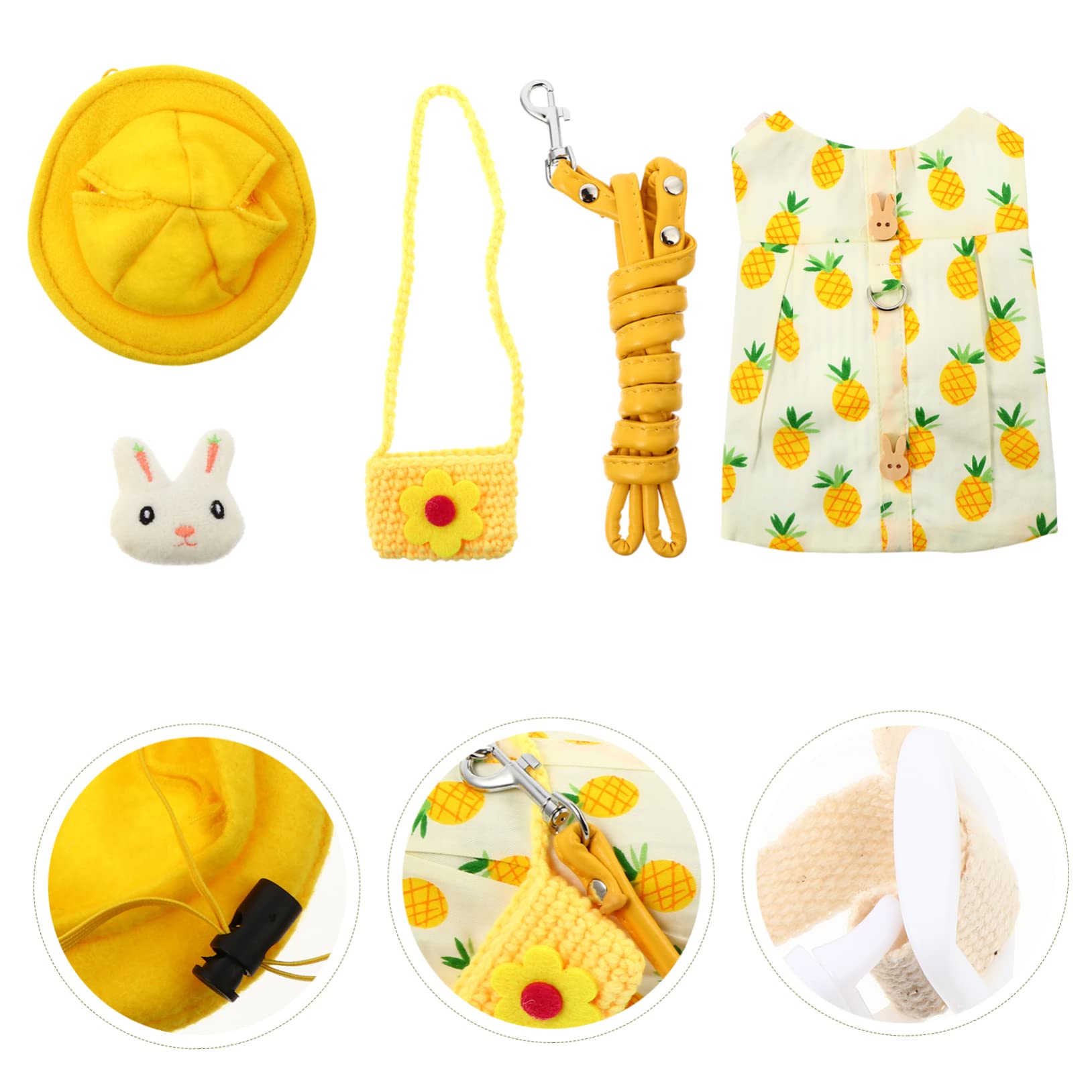 POPETPOP 3sätze Kaninchen Geschirr Mit Und Süßem Outfit Für Kleine Haustiere Warmer Und Dekoration Für Ausflüge Und Feiertage