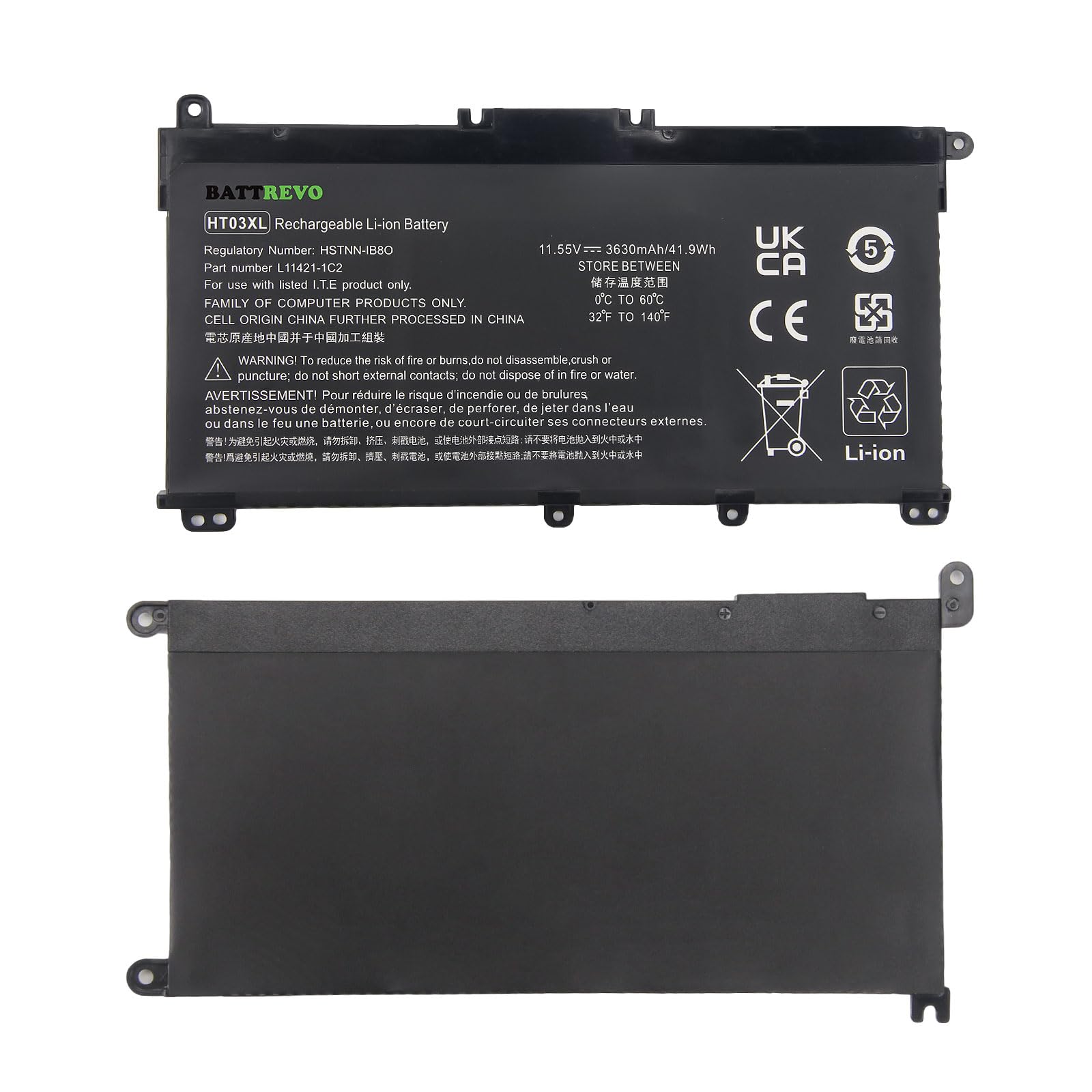 HT03XL HTO3XL L11119-855 Batteria per HP Pavilion 250 G7 255 G7 14-CE 14-CF 14-CK 14-cm 14Q-CY 14S-CF 15-CS 15-CW 15-DA 15-CR 15-CU 17-by 255 G7 340 G5 348 G5 L11421-542 L11421-2C2