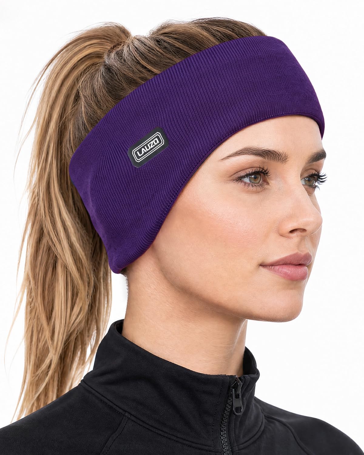 Double-Layer Ear Warmer Headband - Knit Fuzzy Lined Ear Muffs for Men Women Ear Covers for Cold Weather Running Cycling
