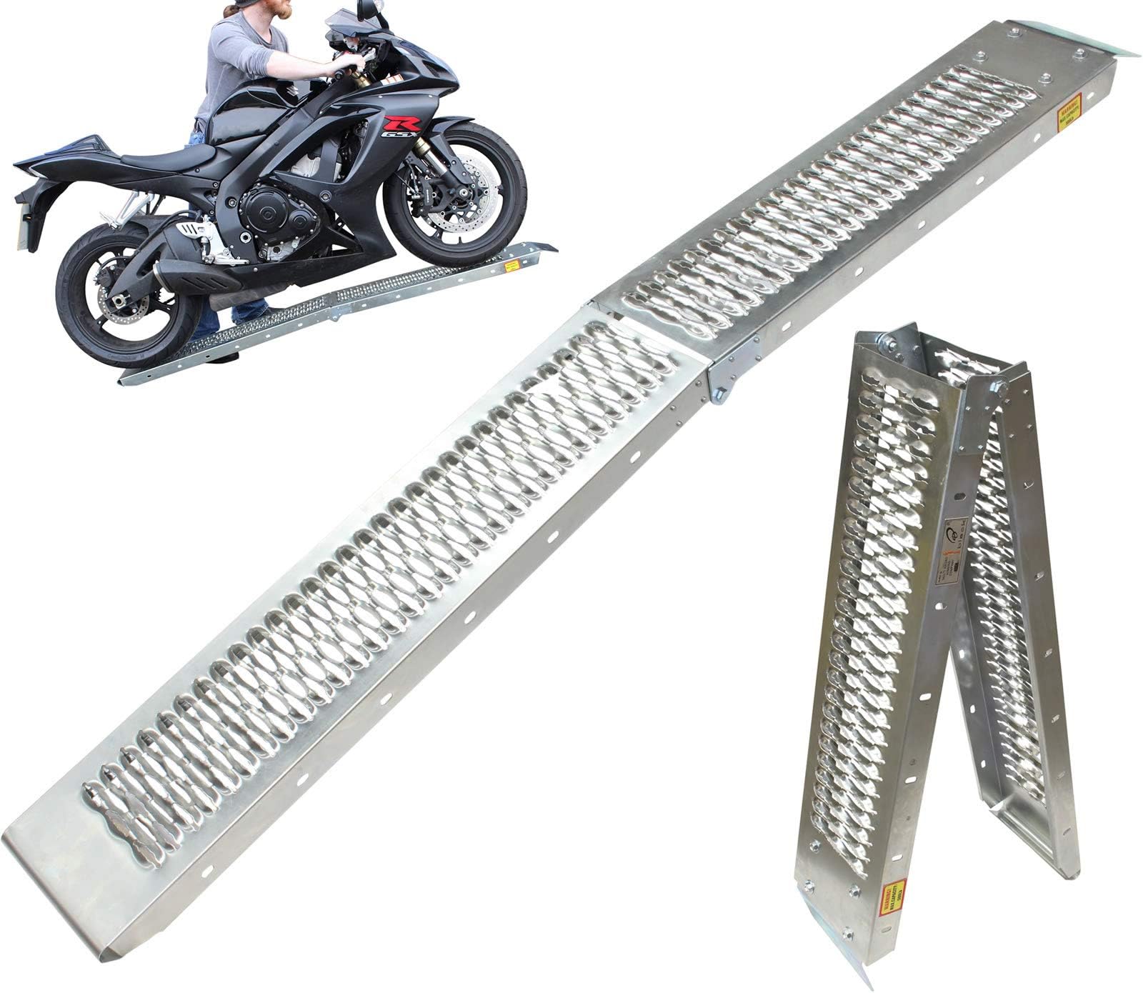 Black 5249 Pro Range B5249 Folding Steel Motorcycle Ramp