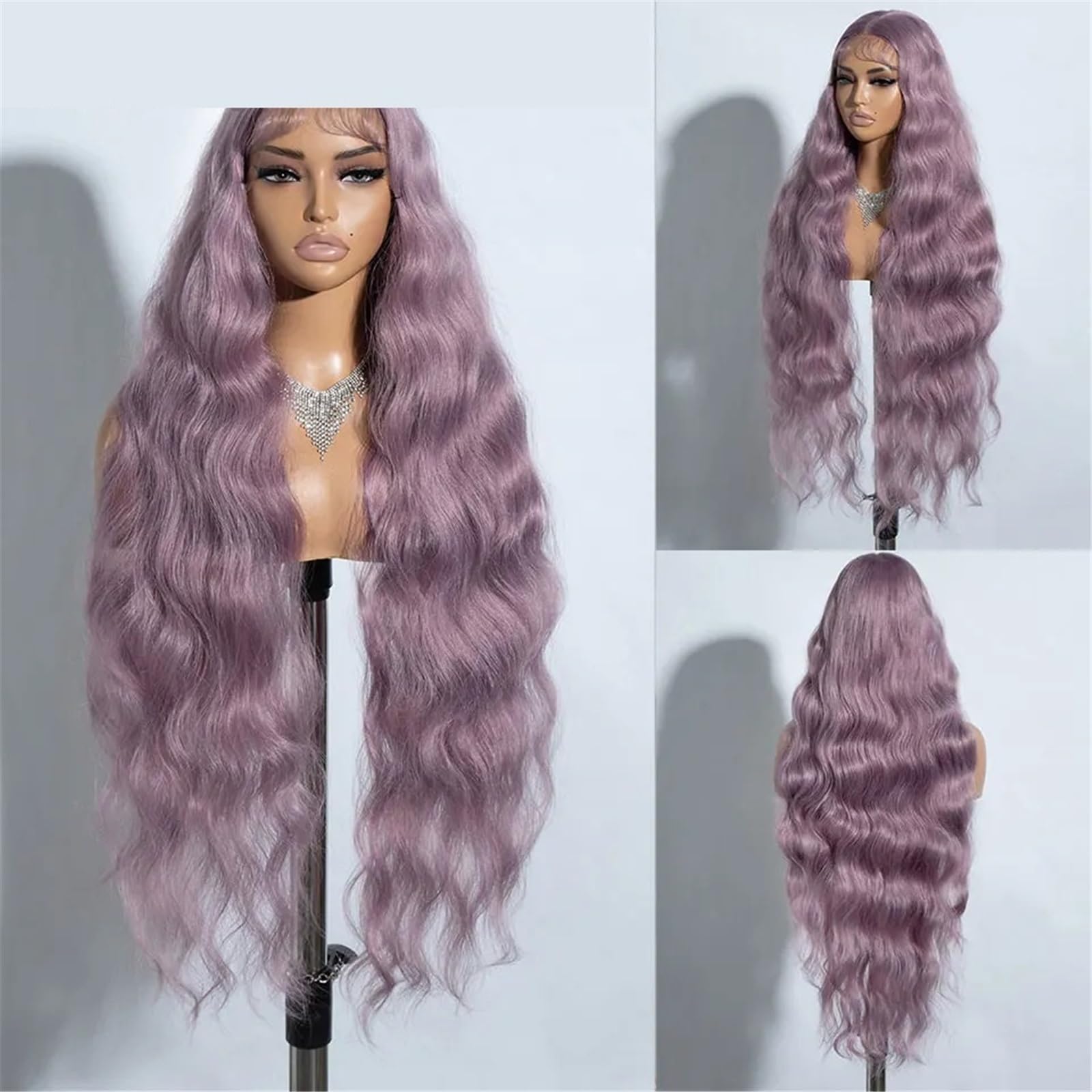 Umani Parrucca in pizzo ondulato da 36 pollici for le donne Cosplay viola