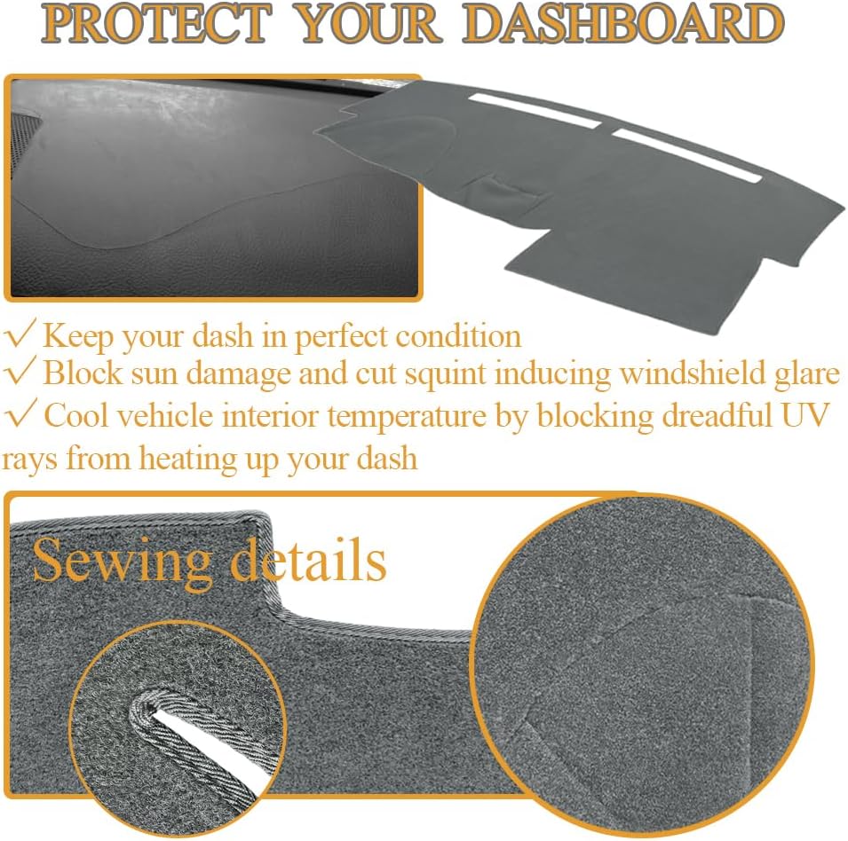 Dash Cover Dashboard Cover Mat Pad for Nissan Titan 2004-2012 / Armada 2004-2007,w/o Cutout for NAVI and Sensor (Dark Gray) Y30