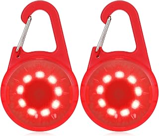 Blinklicht Schulranzen USB Aufladbar Kinder LED Sicherheitslicht Anhänger für Wandern Laufen Joggen Haustier Rucksack leuchtanhänger hund Rot
