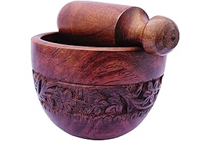 Acacia Wooden Mortar and Pestle - The Vogue Gadget You Need