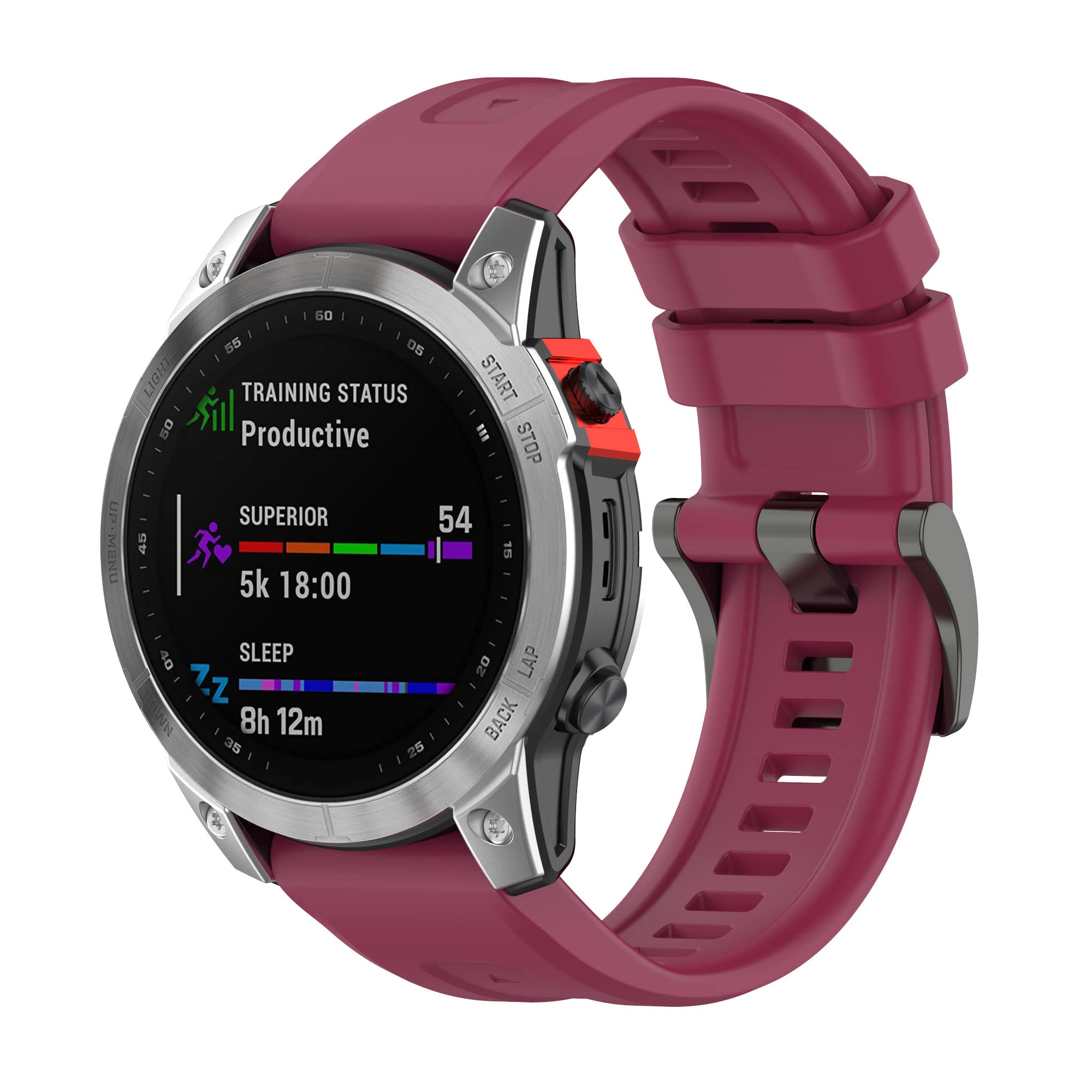 Correa de silicona suave para Garmin Fenix 6 con acabado ágata refinado 8