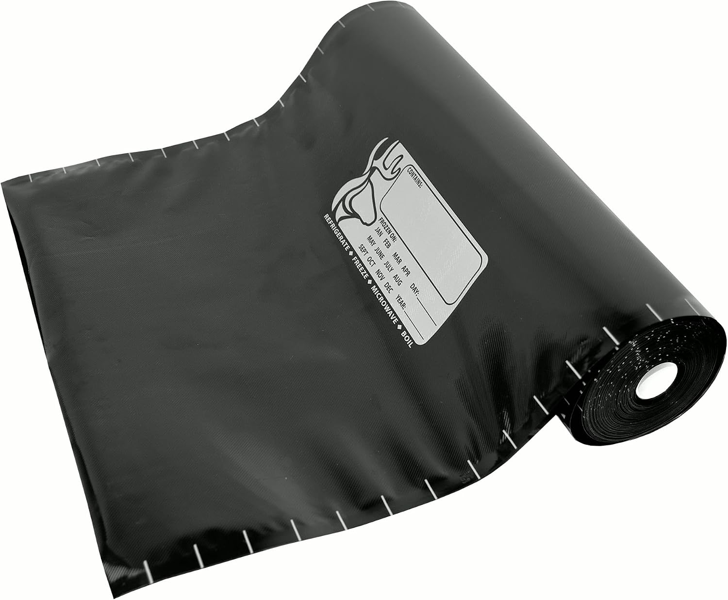 Cut-to-Size Vaccuum Bag Rolls (Black/Black) - User Friendly for Food Storage – Microwave, Freezer and Boil Safe, BPA-Free, Compatible with Most Vacuum Seal Machines (11" x 50' Roll, 2 Pack)