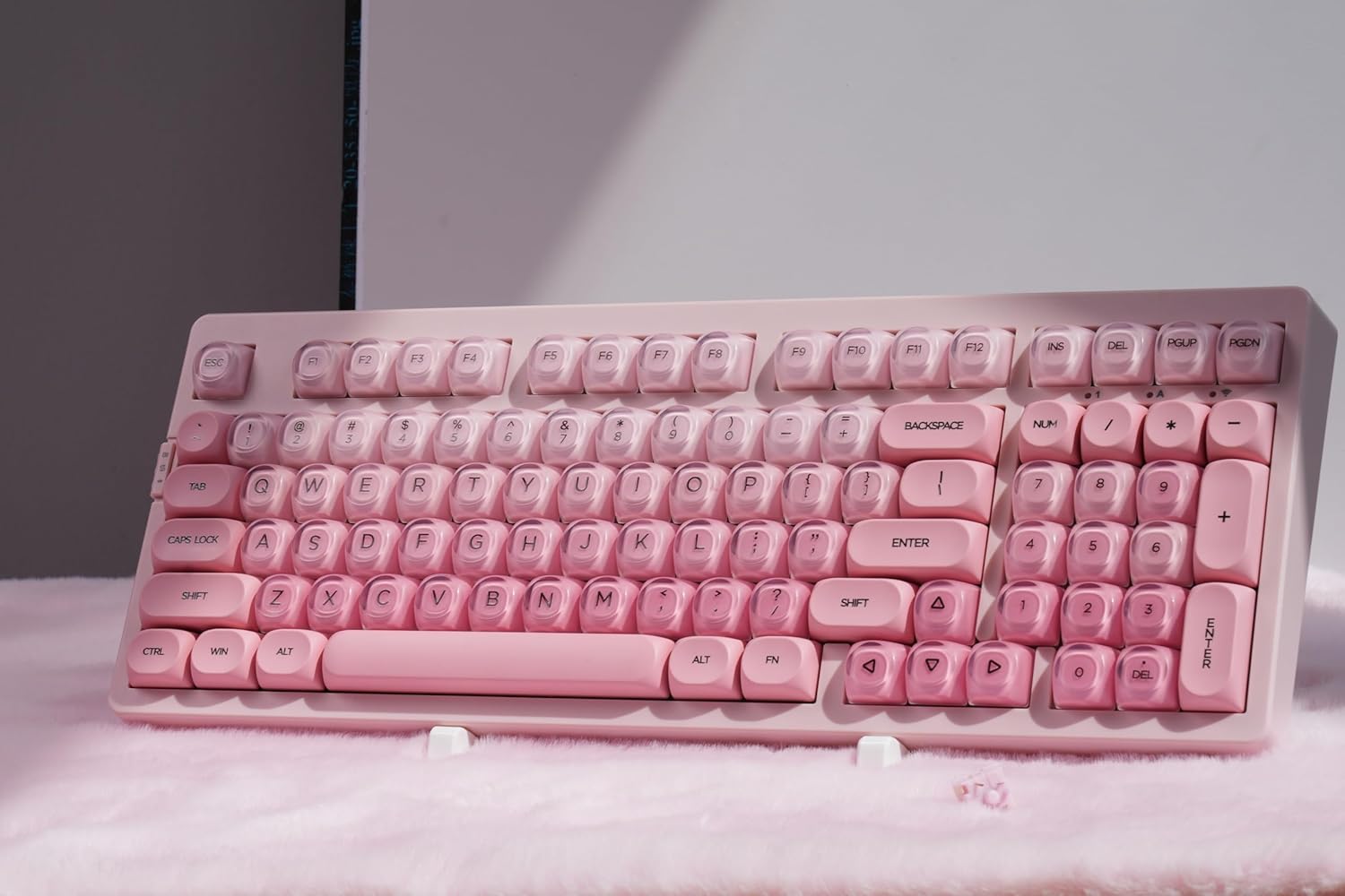 ZORNHER ZH980 Foundation Mechanical Keyboard,95% Pink Creamy Keyboard with Number Pad,Cute Jelly MOA Profile Keycaps,Creamy Sounding Linear Switches,Hot-Swappable,RGB Backlit