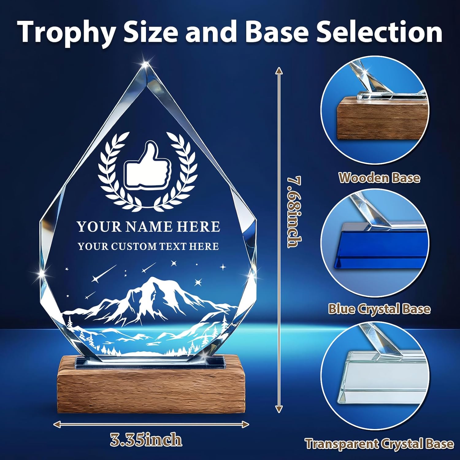 Custom Engraved Crystal Award for Annual Meetings, Personalized Corporate Award Trophy for Employee Recognition, Company Achievement Team Excellence, Office Display and Business Appreciation - Image 3