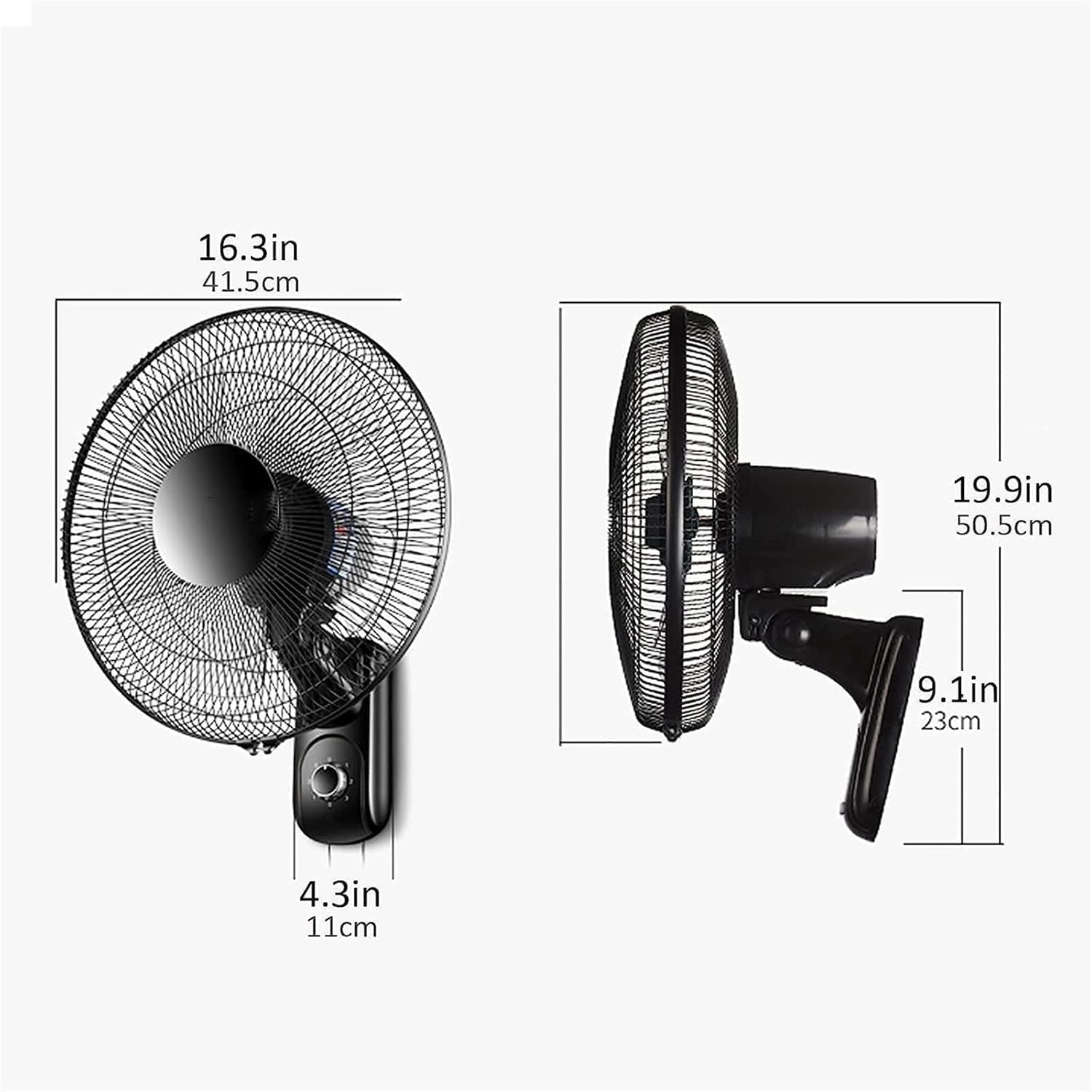 Ventilador De Pared, Ventilador Oscilante De Pared De 16", Ventilador Industrial De Pared Con Temporizador Y Control Remoto, Ventilador De Refrigeración Eléctrico Con 3 Velocidades Para El Hogar, La