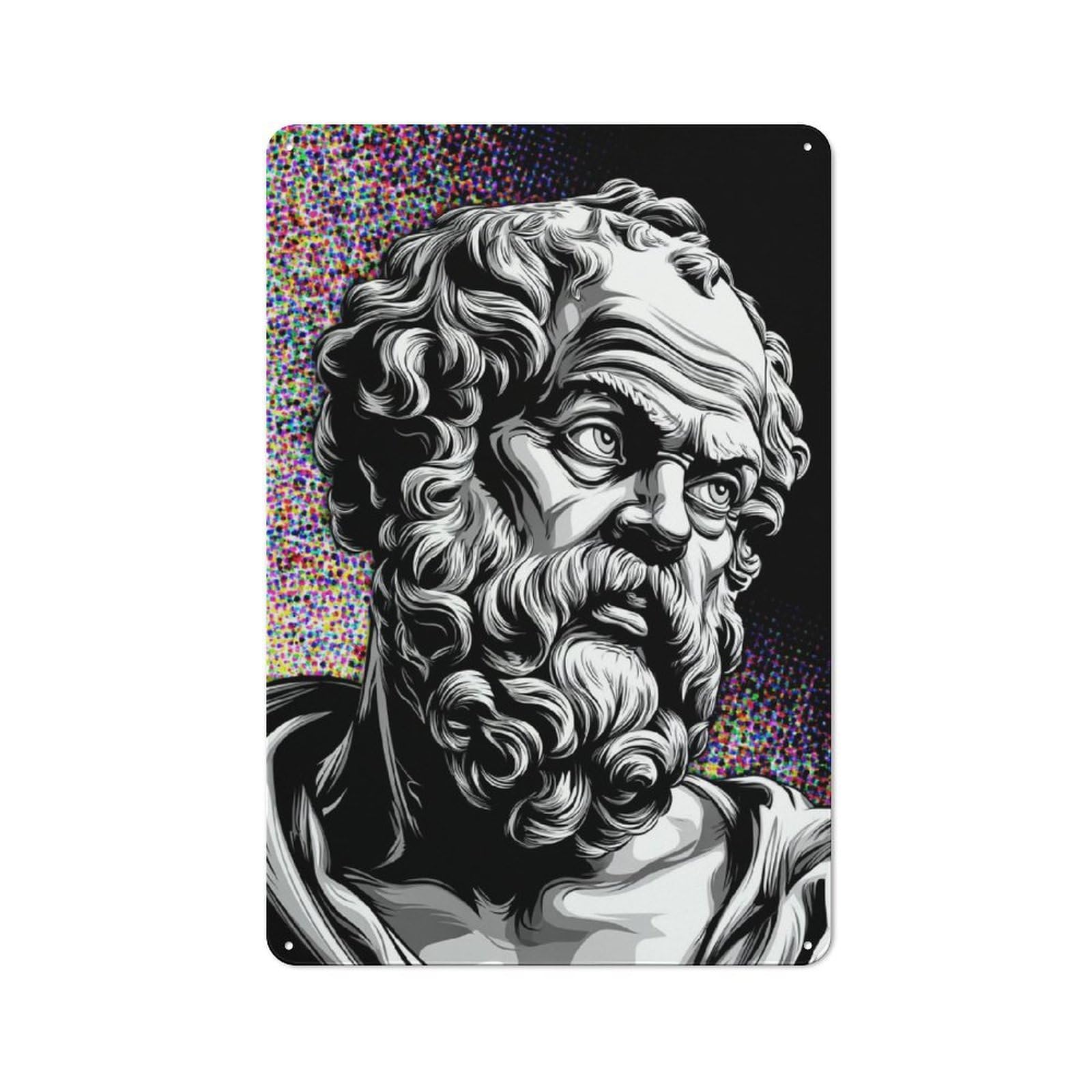 Junmoney Philosopher's Wisdom Timeless Insights -3 Vintage Tin Sign 30X20cm For Garden Room Or Summerhouse, A Housewarming Gift For Outdoor-Room Decor Collectors