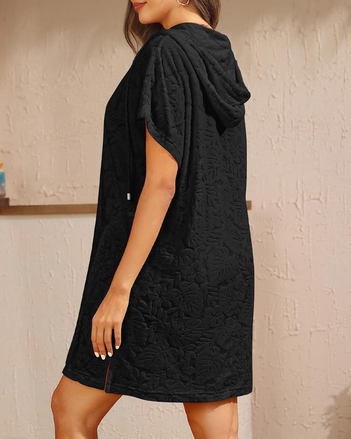 Pinup Fashion Terry Cloth Cover Up - Women 2025 Swimsuit Coverup Oversized Hooded Towel Dress with Pockets - Image 2