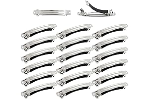 Cinaci Barrette Blanks: 20 Pack of 2.4" Simple Hair Clips for DIY Crafting