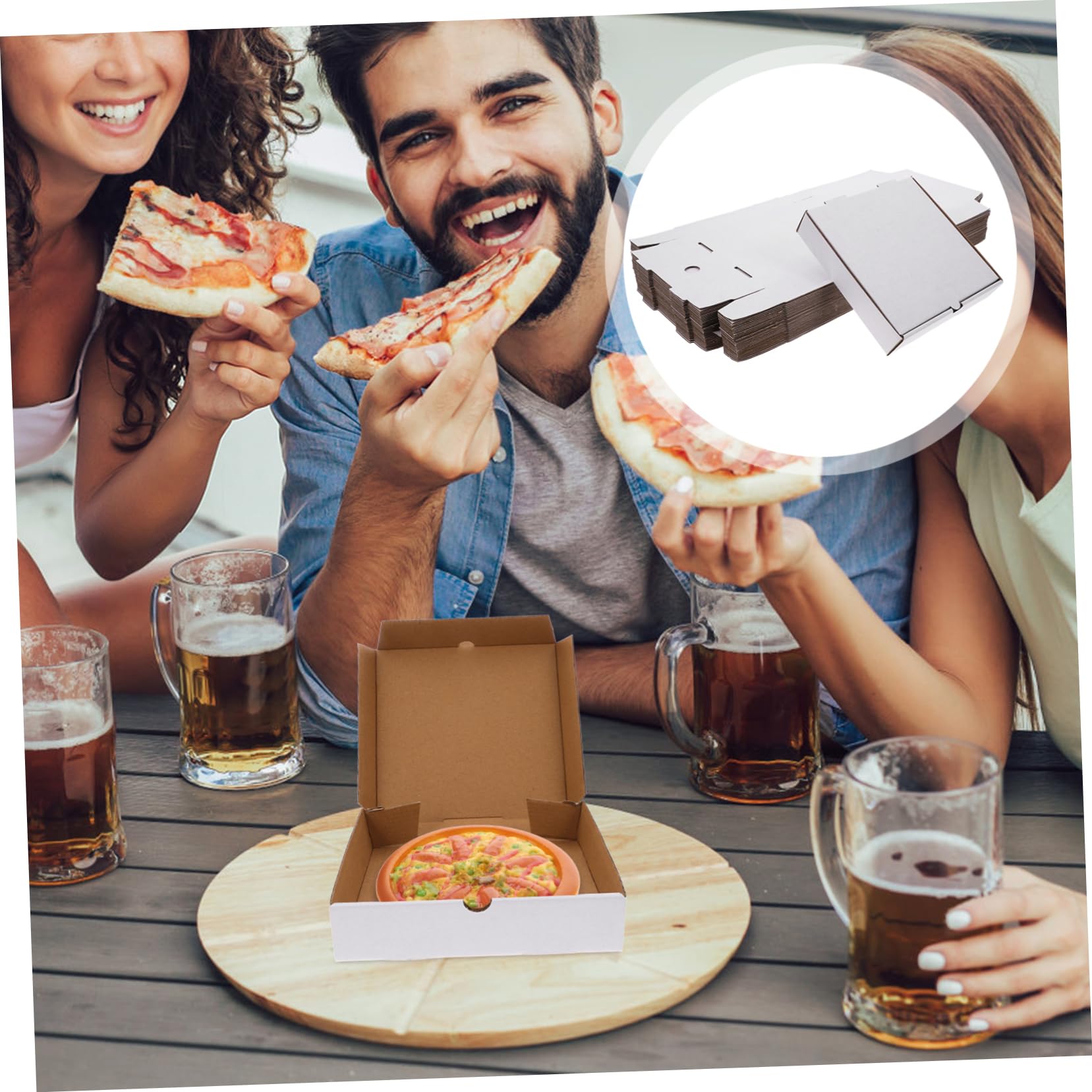 Scatole per Pizza Bianche in Cartone Ondulato, 30 Pezzi | Carta Kraft, Formato Piccolo 6 Pollici, per Asporto e Confezionamento Alimentare