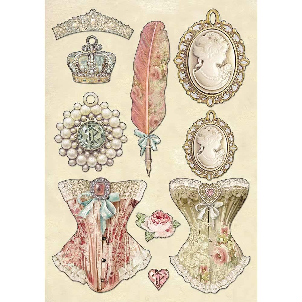 STAMPERIA INTL Stamperia Wooden Shapes-Princess's Jewellery, Wood, Mutli Coloured, A5 - Image 3