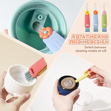 Water Bottle Cleaner, 3-in-1 Cup Lid Bottle Cleaning Brush Set