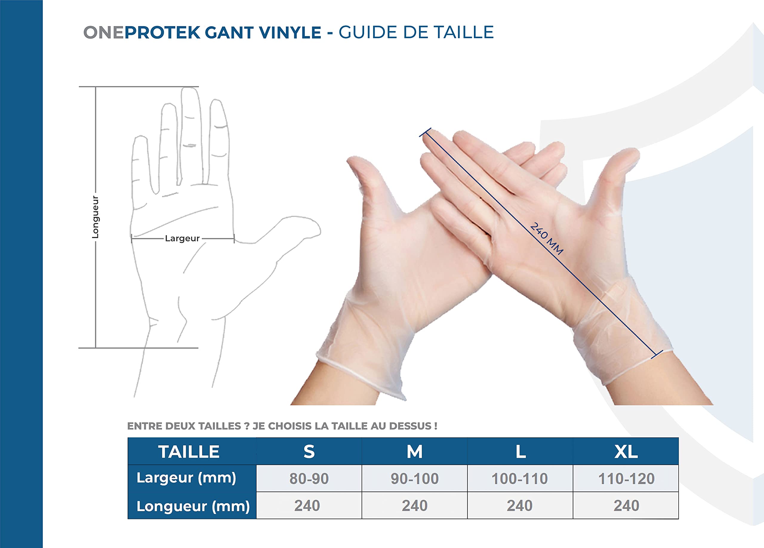 Gants jetables en Vinyle - Lot de 10x Boîtes de 100 gants jetables Taille XL - non poudrés, sans latex - Multi-usages et résistants Protection contre les risques chimiques