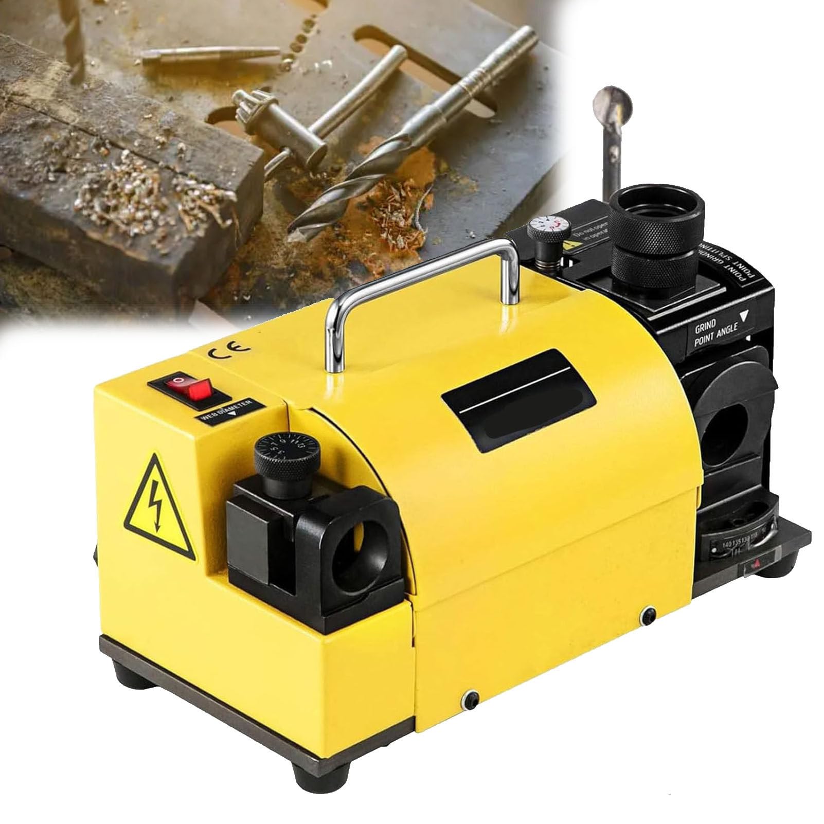 Afilador de brocas, sacapuntas portátil de 3 a 13 mm con 11 pinzas, ángulo de punta de 90°-140°, reafilador de brocas eléctrico, herramienta de molienda eficaz