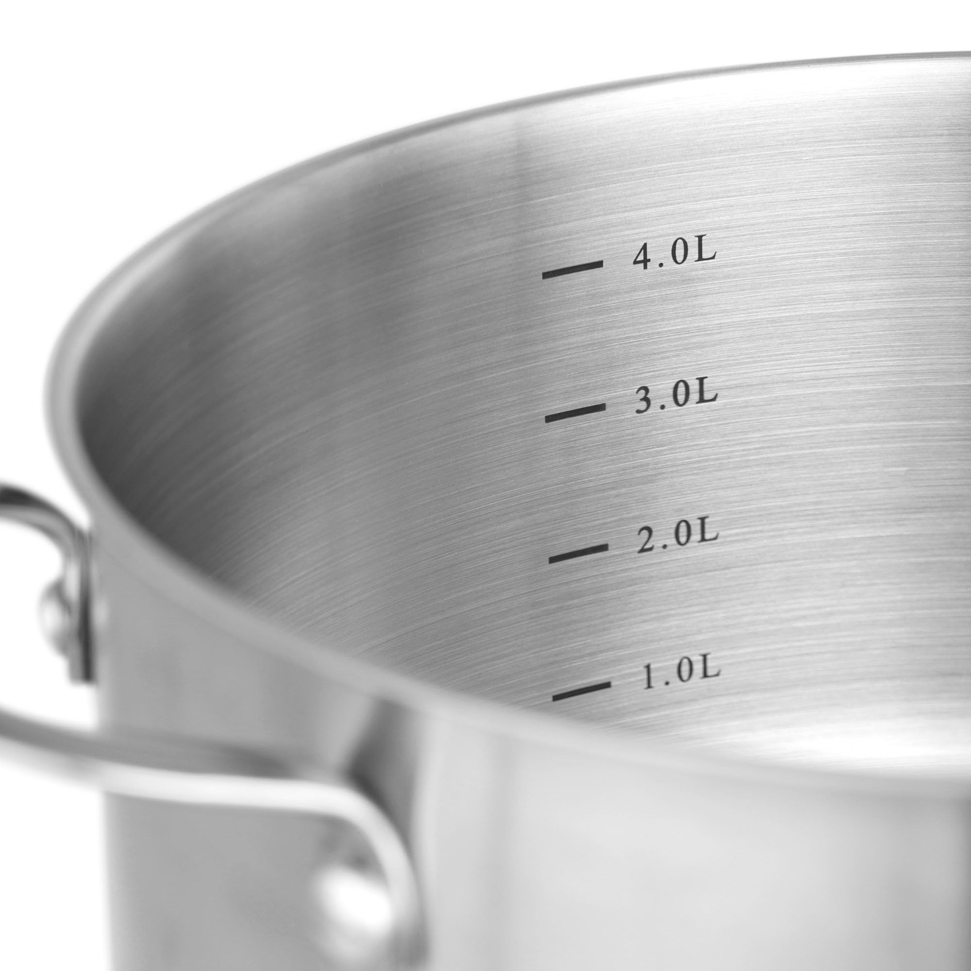 KOPF Topfset Induktion Clara 8-teiliges Kochtopf Set mit Edelstahl Töpfe | Backofen & Spülmaschinen geeignet | Topf Set für alle Herdarten | 4 Kochtöpfe, 1 Stielkasserolle, 3 Glasdeckel | Literskala