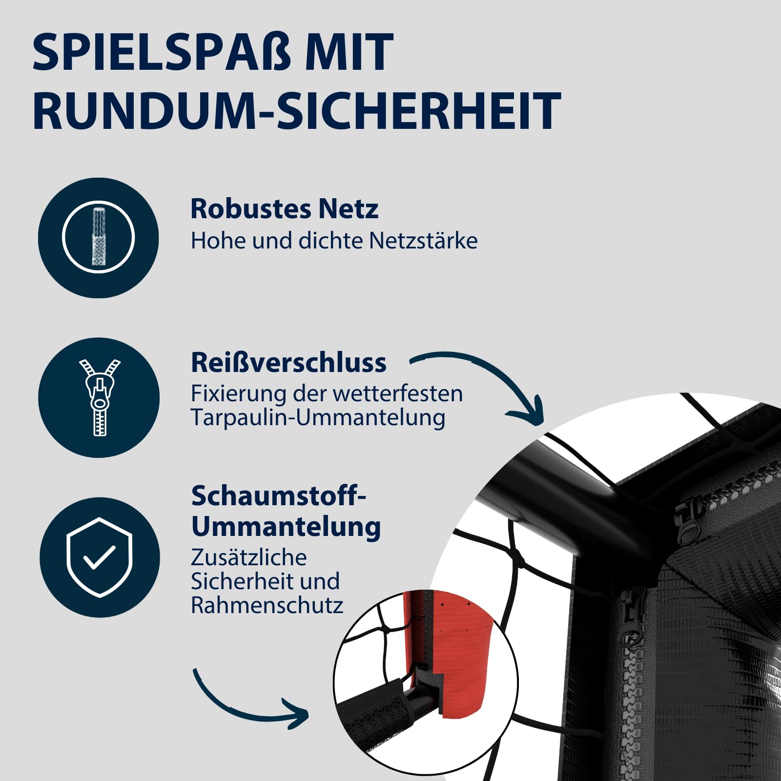 HUDORA Fußballtor Pro Tect Advanced – Outdoor Fußballtor mit Netz und wetterfester Ummantelung für Kinder/Erwachsene – Einfacher Aufbau im Garten – Tor mit Reiß- und Klettverschlüssen