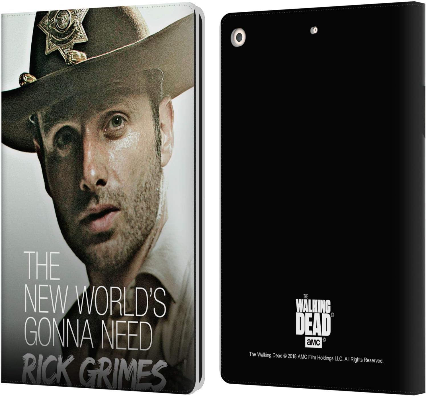 Head Case Designs Officially Licensed AMC The Walking Dead Deputy Hat Rick Grimes Legacy Leather Wallet Case Compatible with Apple iPad 10.2 2019/2020/2021