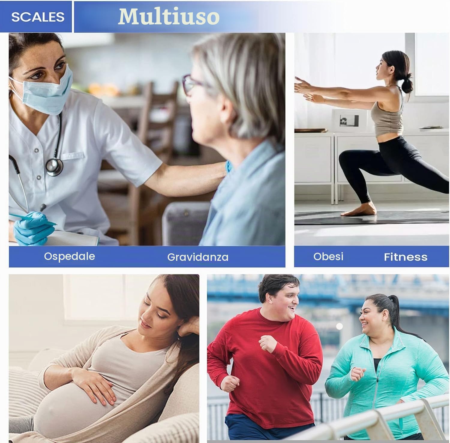 Bilancia Pesapersone Digitale 200kg, Bilancia Medica ad Alta Precisione con Ampio Display, Bilancia Professionale per Clinica Palestra Ufficio Casa