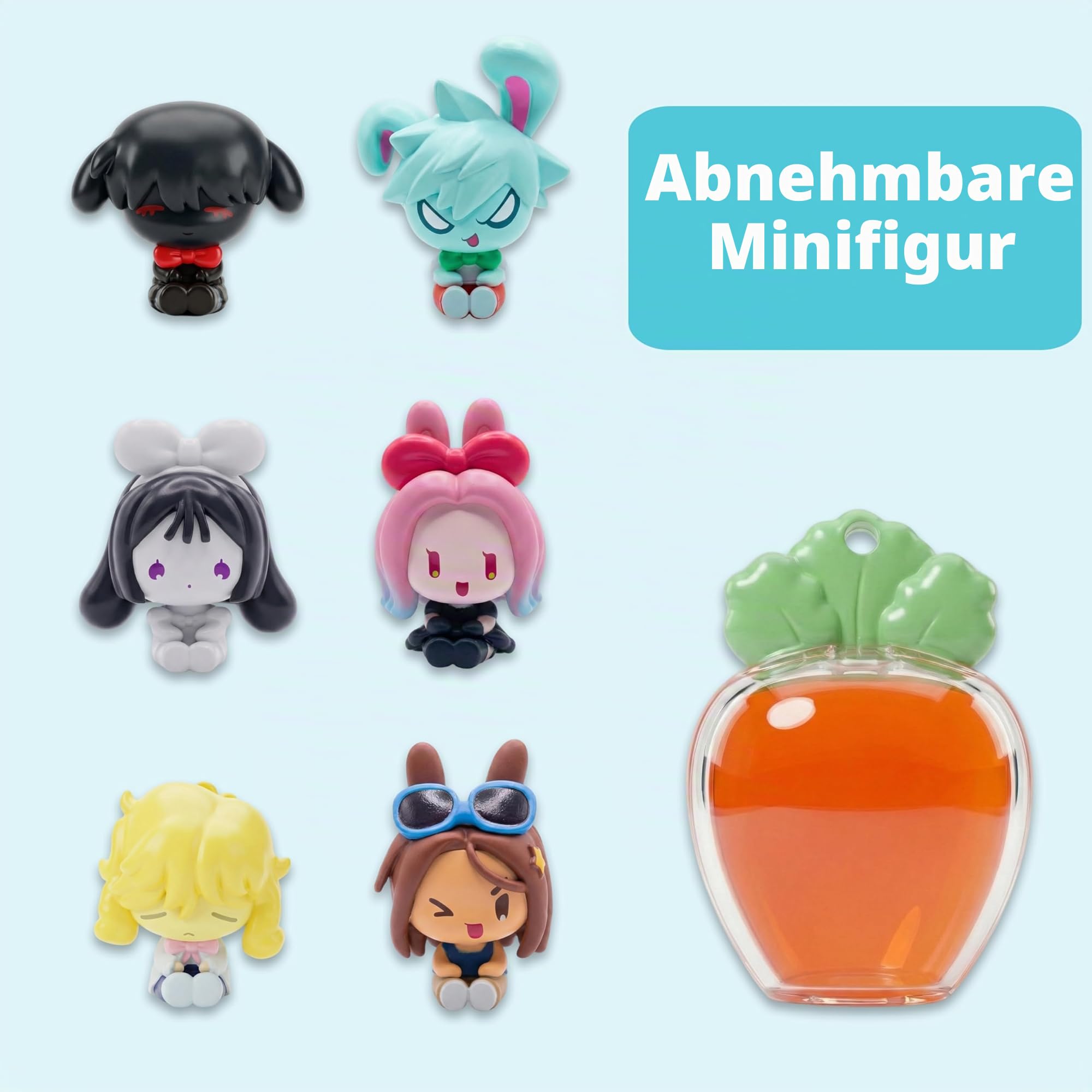 YJacuing Alien Stage Rabbit Series Blind Box Karotte Schlüsselanhänger mit Minifigur, offizieller Anime Alnst Mystery Bag Charm