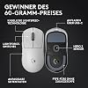 Logitech G PRO X SUPERLIGHT 2 Wireless Gaming Mouse West Europe Packaging 60g Pro Grade Mouse with 5 Programmable Buttons 44K DPI Sensor 8000Hz Signal Rate USB-C Charging Function for PC/Mac - White