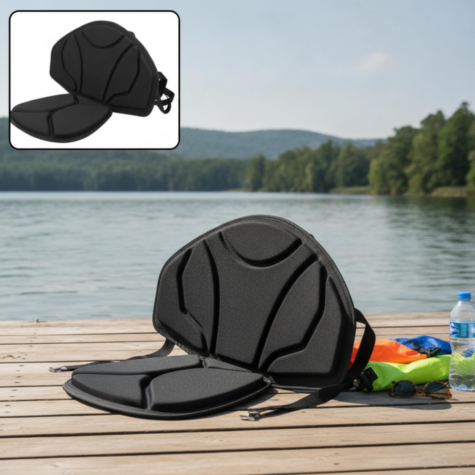 Harilla Aufblasbarer Bootssitz mit Robusten Metallhaken Und Einstellbaren Riemen für Einfache Montage für fahrer Und Stand-up-paddler bei Abenteuern