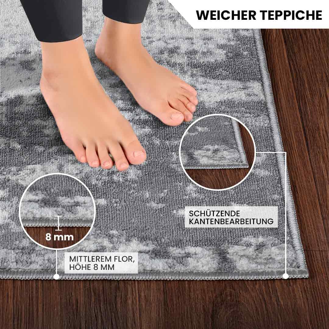 Livabliss Wamba Kampen Teppich 120x170 cm – Grau, Elfenbein