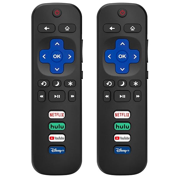 (Pack of 2) Replacement Remote Control Only for Roku TV, Compatible for TCL Roku/Hisense Roku/Onn Roku/Sharp Roku/Element Roku/Westinghouse Roku/Philips Roku Smart TVs (Not for Roku Stick and Box)