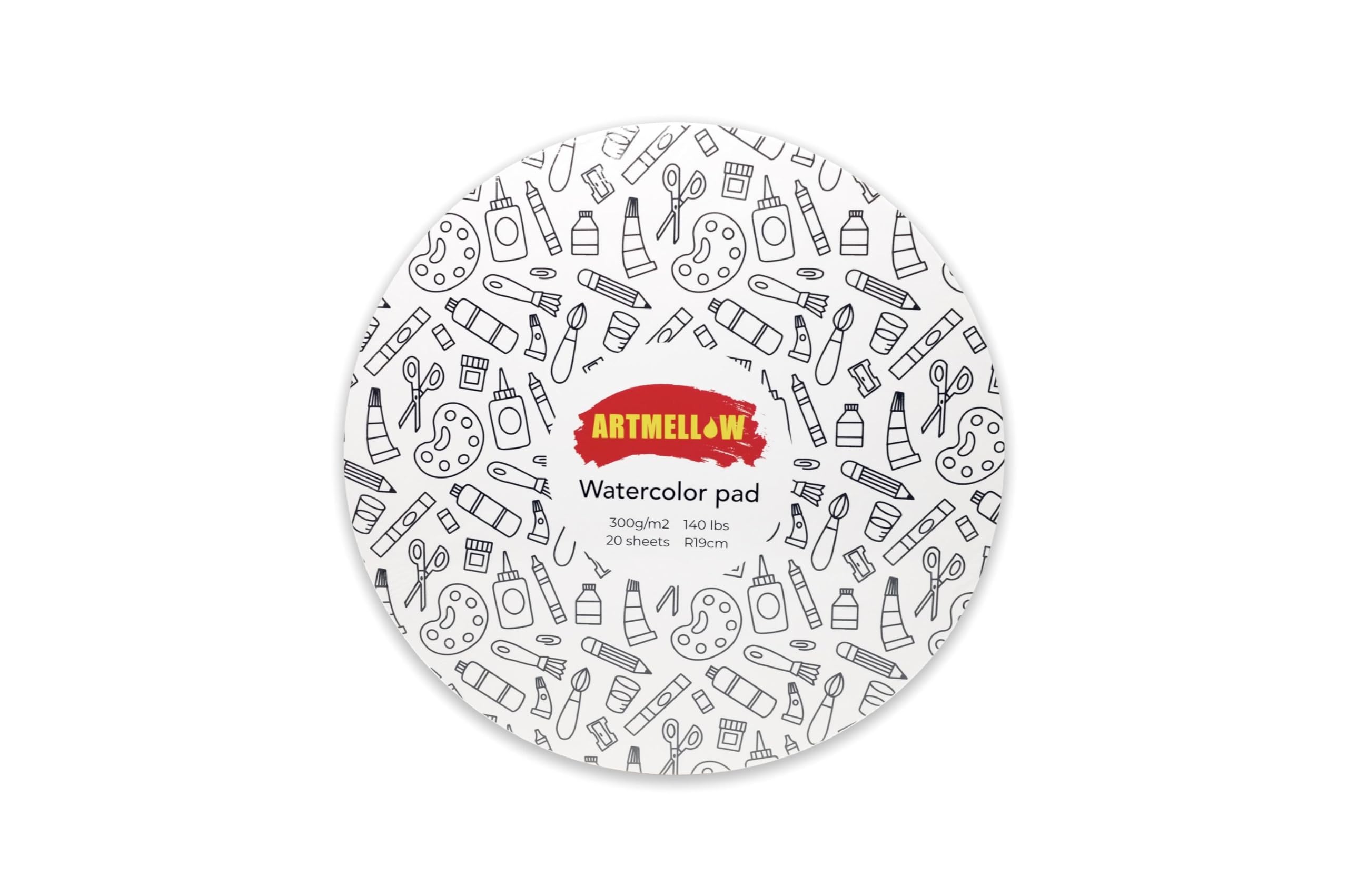 Artmellow Watercolor Round Paper Pad, Watercolor Paper for Painting Kids or Adults,Great for Begginers or Professionals, Watercolor pad 7