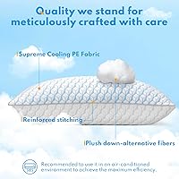 Vista 3 de Almohadas de cama tamaño Queen para dormir, juego de 2 almohadas suaves y transpirables alternativas para dormir de lado, espalda y boca abajo