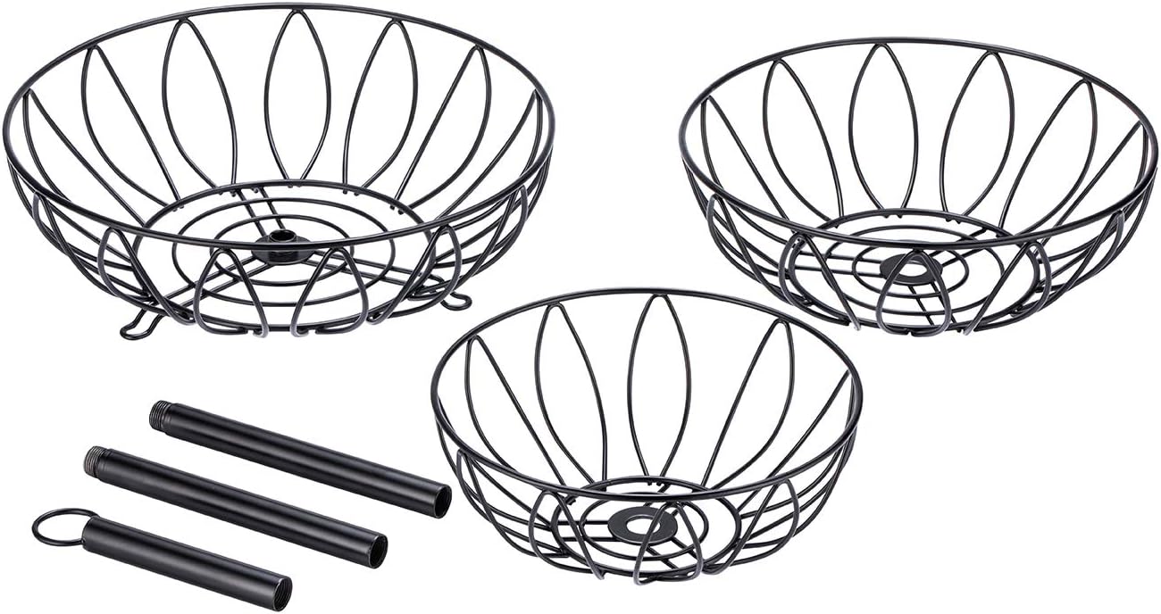 Suреr Sаlе 🛒 Rice rat 3-Tier Fruit Bowl Metal Wire Fruit Basket Bread Vegetable Organizer Storage Organizer Black Cast Iron Flаѕh Sаlе Rice rat 3-Tier Fruit Bowl Metal Wire Fruit Basket Bread Vegetable Organizer Storage Organizer Black Cast Iron