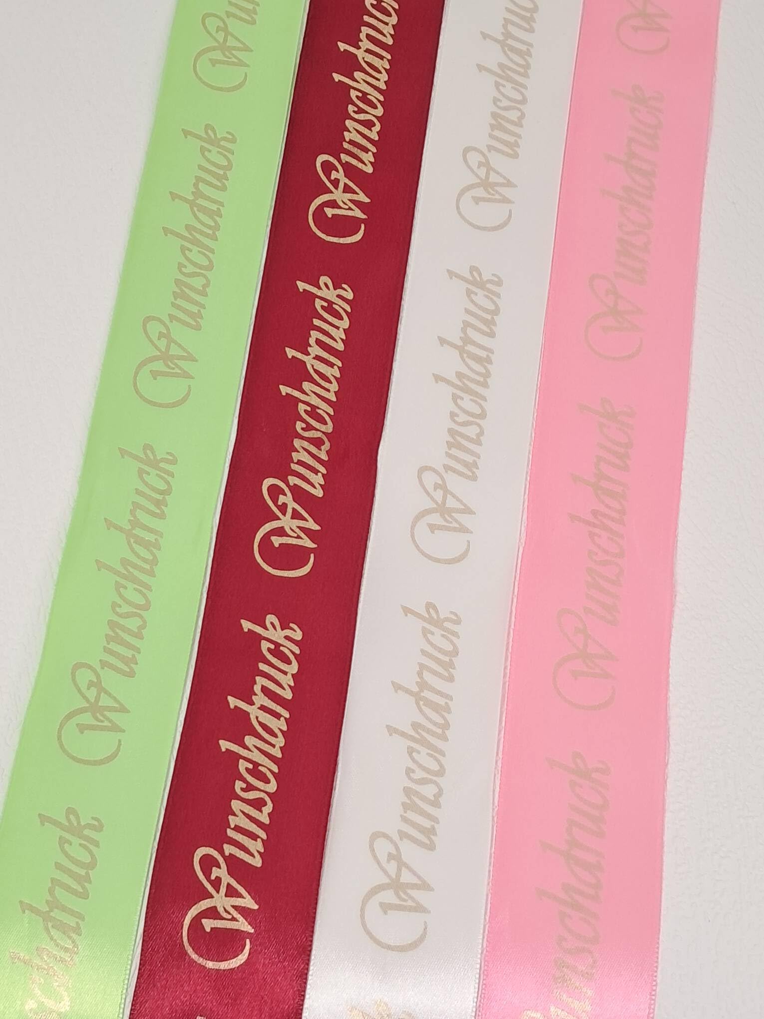 Bedrucktes personalisiertes Geschenkband, 1 m lang 38 mm breit, zum Basteln, Band für Blumenstrauß, Geschenkband, personalisiertes Satinband zum Verpacken von Geschenken, mit Logo.