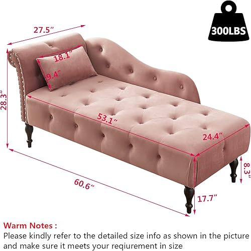 Miniatura 80 de Setawix Tumbona de terciopelo para interiores con almacenamiento para sala de estar, dormitorio, oficina, extremo de brazo enrollado de la cama,