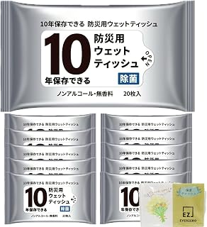 〈 10個セット 〉10年保存できる防災用ウェットティッシュ ノン…