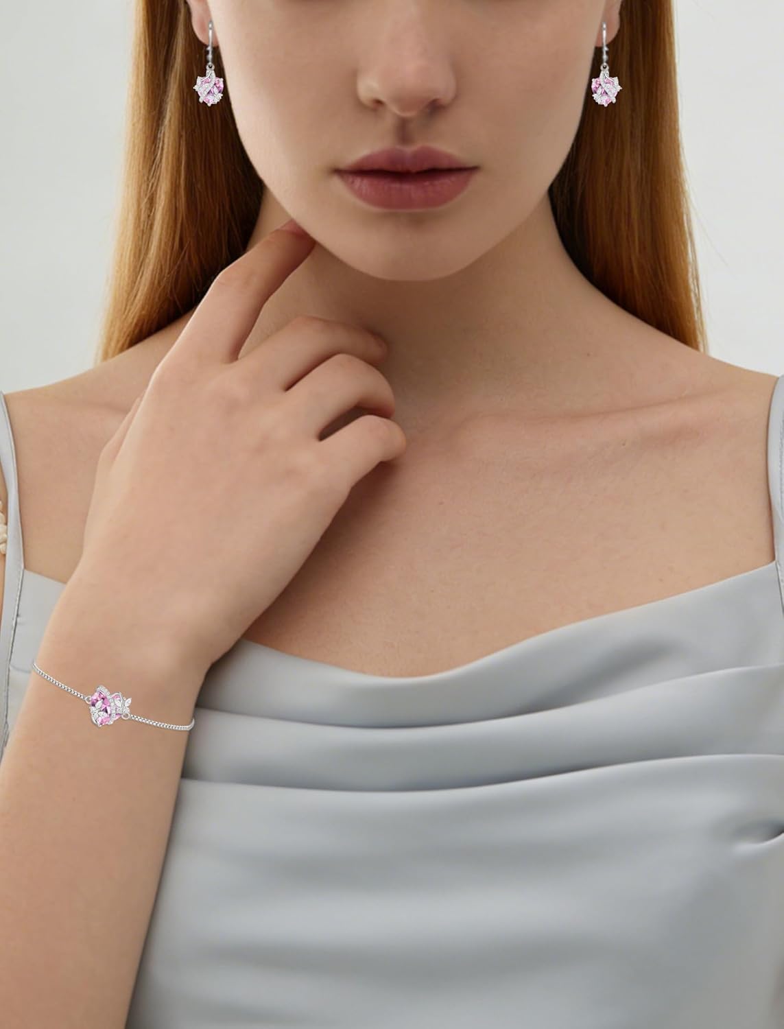 Butterfly Earrings for Women 925 Sterling Silver Heart Earring Birthstone Jewelry - Image 3