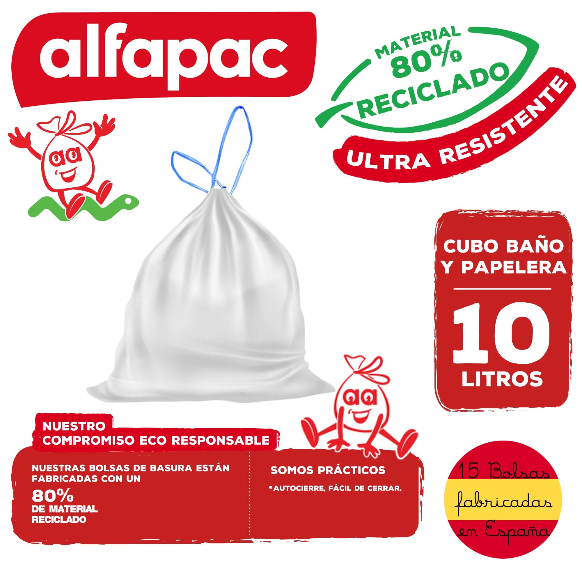 Pack di Pattumiera o Riciclaggio 70L, VERTICALE, 2 Scomparti, Pattumiera per Rifiuti, 76 cm, INCLUDE sacchetti per rifiuti adattati: rotolo 50L (10 sacchetti) + rotolo 30L (20 sacchetti) + rotolo 10L