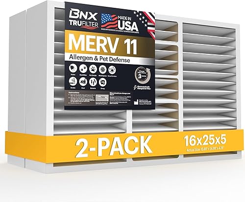Miniatura 255 de BNX TruFilter - Filtro de aire 14 x 25 x 1 MERV 8, electrostático plisado para defensa contra polvo y mascotas, para aire acondicionado, HVAC